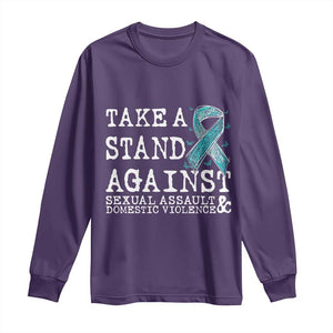 Sexual Assault Awareness Month Long Sleeve Shirt Stand Against Sexual Assault & Domestic Violence TS14 Purple Print Your Wear