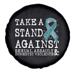 Sexual Assault Awareness Month Spare Tire Cover Stand Against Sexual Assault & Domestic Violence TS14 Print Your Wear