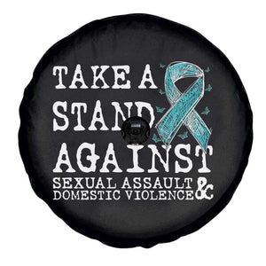 Sexual Assault Awareness Month Spare Tire Cover Stand Against Sexual Assault & Domestic Violence TS14 Print Your Wear