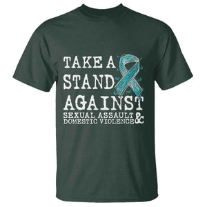 Sexual Assault Awareness Month T Shirt Stand Against Sexual Assault & Domestic Violence TS14 Dark Forest Green Print Your Wear