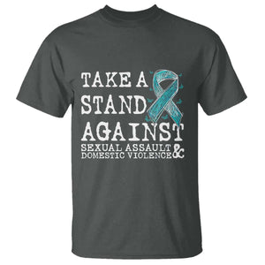 Sexual Assault Awareness Month T Shirt Stand Against Sexual Assault & Domestic Violence TS14 Dark Heather Print Your Wear