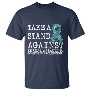 Sexual Assault Awareness Month T Shirt Stand Against Sexual Assault & Domestic Violence TS14 Navy Print Your Wear