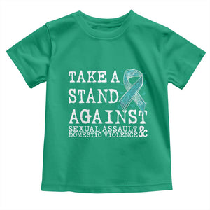 Sexual Assault Awareness Month Toddler T Shirt Stand Against Sexual Assault & Domestic Violence TS14 Irish Green Print Your Wear