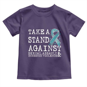 Sexual Assault Awareness Month Toddler T Shirt Stand Against Sexual Assault & Domestic Violence TS14 Purple Print Your Wear