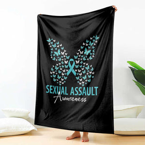 Sexual Assault Awareness Butterfly Ribbon Throw Blanket TS14 Print Your Wear