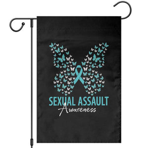 Sexual Assault Awareness Butterfly Ribbon Garden Flag TS14 Black Print Your Wear