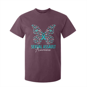 Sexual Assault Awareness Butterfly Ribbon T Shirt For Kid TS14 Maroon Print Your Wear
