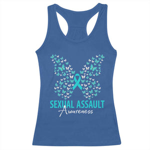 Sexual Assault Awareness Butterfly Ribbon Racerback Tank Top TS14 Royal Blue Print Your Wear