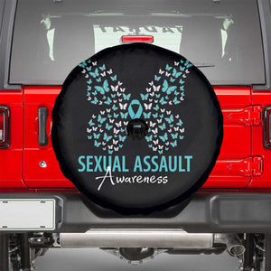 Sexual Assault Awareness Butterfly Ribbon Spare Tire Cover TS14 Black Print Your Wear
