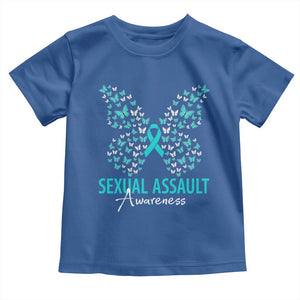 Sexual Assault Awareness Butterfly Ribbon Toddler T Shirt TS14 Royal Blue Print Your Wear