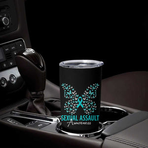 Sexual Assault Awareness Butterfly Ribbon Tumbler Cup TS14 Print Your Wear