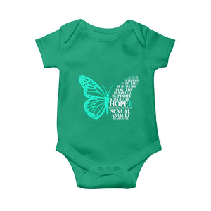I Wear Teal For Sexual Assault Awareness Baby Onesie TS14 Irish Green Print Your Wear