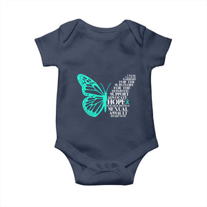 I Wear Teal For Sexual Assault Awareness Baby Onesie TS14 Navy Print Your Wear