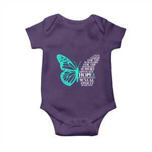 I Wear Teal For Sexual Assault Awareness Baby Onesie TS14 Purple Print Your Wear