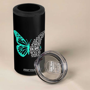 I Wear Teal For Sexual Assault Awareness 4 in 1 Can Cooler Tumbler TS14 Print Your Wear