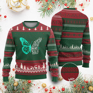 I Wear Teal For Sexual Assault Awareness Ugly Christmas Sweater TS14 Red Green Print Your Wear