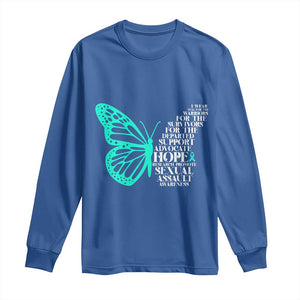 I Wear Teal For Sexual Assault Awareness Long Sleeve Shirt TS14 Royal Blue Print Your Wear