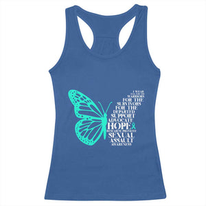 I Wear Teal For Sexual Assault Awareness Racerback Tank Top TS14 Royal Blue Print Your Wear