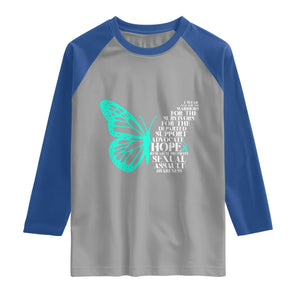 I Wear Teal For Sexual Assault Awareness Raglan Shirt TS14 Sport Gray Royal Print Your Wear