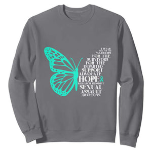 I Wear Teal For Sexual Assault Awareness Sweatshirt TS14 Charcoal Print Your Wear