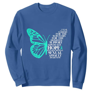 I Wear Teal For Sexual Assault Awareness Sweatshirt TS14 Royal Blue Print Your Wear