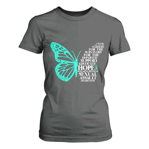 I Wear Teal For Sexual Assault Awareness T Shirt For Women TS14 Dark Heather Print Your Wear