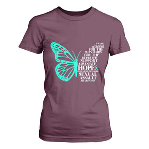 I Wear Teal For Sexual Assault Awareness T Shirt For Women TS14 Maroon Print Your Wear