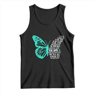 I Wear Teal For Sexual Assault Awareness Tank Top TS14 Black Print Your Wear