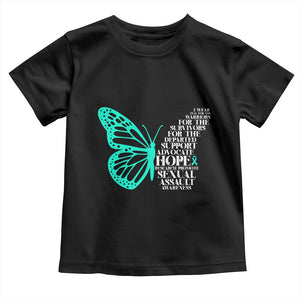 I Wear Teal For Sexual Assault Awareness Toddler T Shirt TS14 Black Print Your Wear