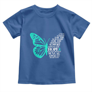 I Wear Teal For Sexual Assault Awareness Toddler T Shirt TS14 Royal Blue Print Your Wear