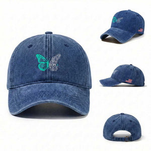 I Wear Teal For Sexual Assault Awareness Washed Cotton Baseball Cap TS14 Washed Cap Universal Fit Royal Blue Print Your Wear