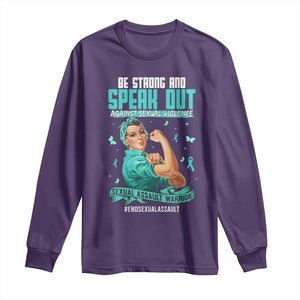 Sexual Assault Awareness Long Sleeve Shirt Be Strong And Speak Out Against Sexual Violence TS14 Purple Print Your Wear
