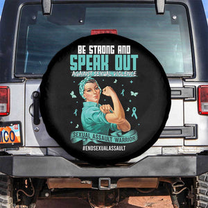 Sexual Assault Awareness Spare Tire Cover Be Strong And Speak Out Against Sexual Violence TS14 No hole Black Print Your Wear
