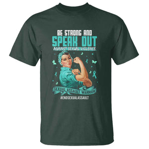 Sexual Assault Awareness T Shirt - Be Strong And Speak Out Against Sexual Violence TS14 Dark Forest Green Print Your Wear