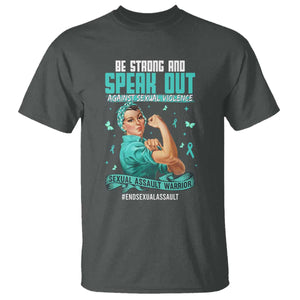 Sexual Assault Awareness T Shirt - Be Strong And Speak Out Against Sexual Violence TS14 Dark Heather Print Your Wear