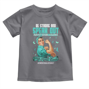 Sexual Assault Awareness Toddler T Shirt Be Strong And Speak Out Against Sexual Violence TS14 Charcoal Print Your Wear