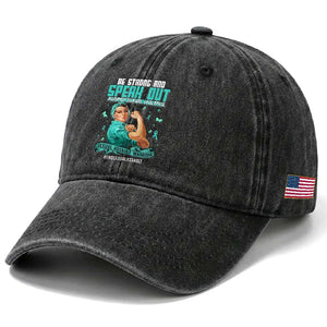 Sexual Assault Awareness Washed Cotton Baseball Cap Be Strong And Speak Out Against Sexual Violence TS14 Print Your Wear