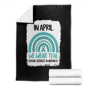 Sexual Assault Awareness Throw Blanket In April We Wear Teal Ribbon TS14 Black Print Your Wear