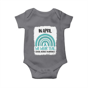 Sexual Assault Awareness Baby Onesie In April We Wear Teal Ribbon TS14 Charcoal Print Your Wear
