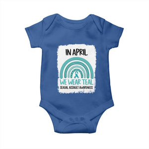 Sexual Assault Awareness Baby Onesie In April We Wear Teal Ribbon TS14 Royal Blue Print Your Wear