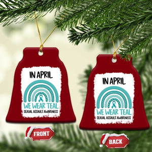 Sexual Assault Awareness Ceramic Ornament In April We Wear Teal Ribbon TS14 Print Your Wear