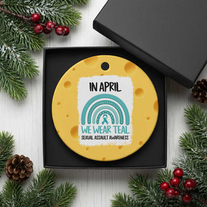 Sexual Assault Awareness Ceramic Ornament In April We Wear Teal Ribbon TS14 1pc Yellow Cheese Print Your Wear