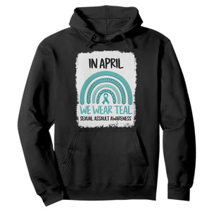 Sexual Assault Awareness Hoodie In April We Wear Teal Ribbon TS14 Black Print Your Wear