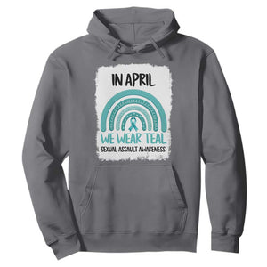 Sexual Assault Awareness Hoodie In April We Wear Teal Ribbon TS14 Charcoal Print Your Wear