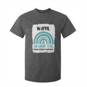 Sexual Assault Awareness T Shirt For Kid In April We Wear Teal Ribbon TS14 Dark Heather Print Your Wear