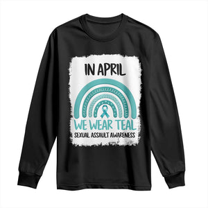 Sexual Assault Awareness Long Sleeve Shirt In April We Wear Teal Ribbon TS14 Black Print Your Wear