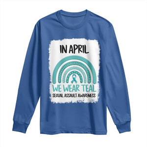 Sexual Assault Awareness Long Sleeve Shirt In April We Wear Teal Ribbon TS14 Royal Blue Print Your Wear