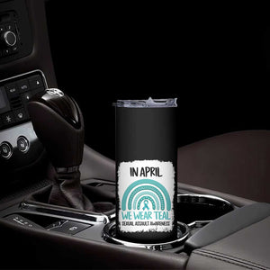 Sexual Assault Awareness Skinny Tumbler In April We Wear Teal Ribbon TS14 Print Your Wear