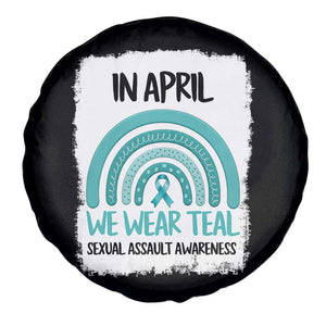 Sexual Assault Awareness Spare Tire Cover In April We Wear Teal Ribbon TS14 Print Your Wear