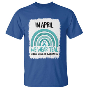 Sexual Assault Awareness T Shirt In April We Wear Teal Ribbon TS14 Royal Blue Print Your Wear